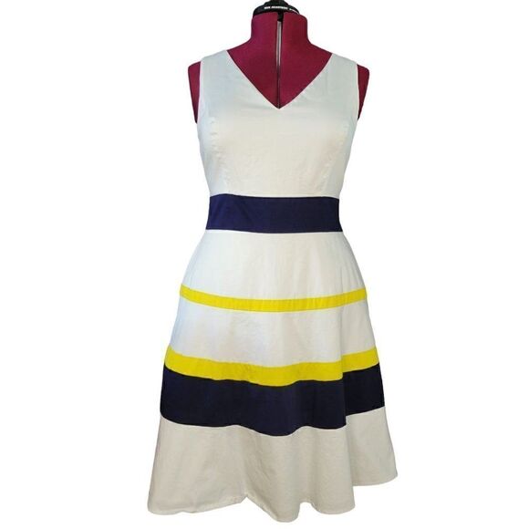 Anne Klein Midi Colorblock Full Dress (Size 12) - Picture 1 of 8